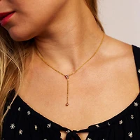 Pink Triangle Gem Necklace