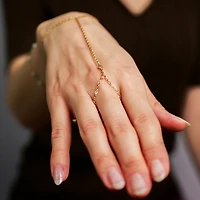 Gem Connected Ring Bracelet