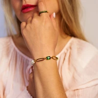 Green Gem Pearl Bracelet