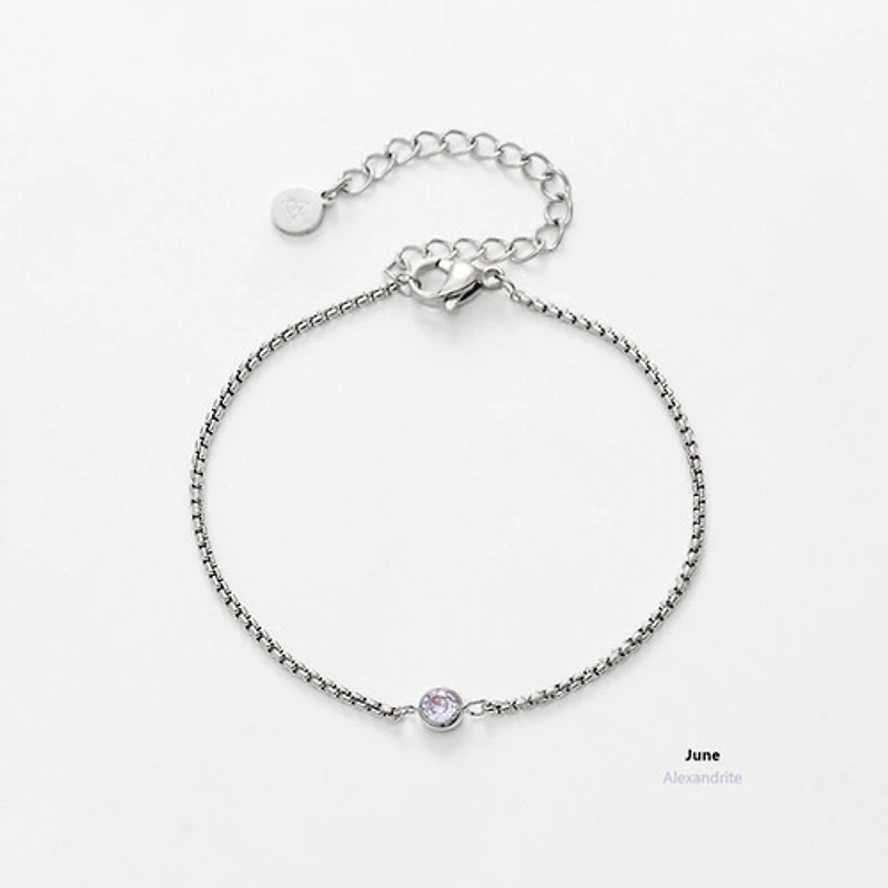 Steel Birthstone Bracelet