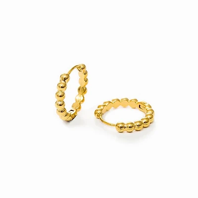 Gold Beaded Hoops