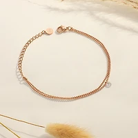 Rose Gold Layered Gem Beaded Bracelet