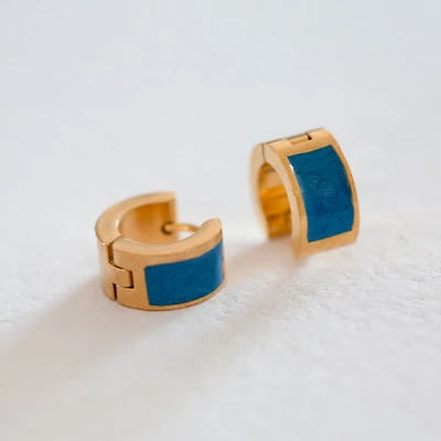 Blue Enamel Hoops