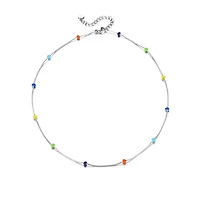 Steel Pop Dots Thin Necklace