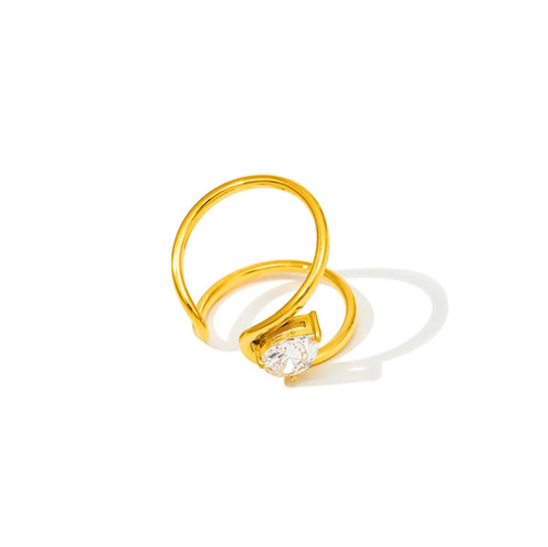 Open Front Gemstone Ring