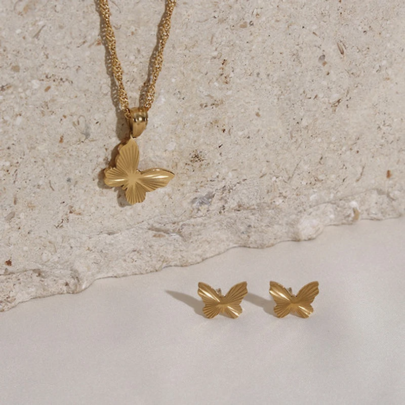 Pressed Butterfly Studs