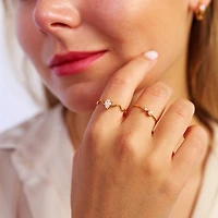 Waved Gem Ring