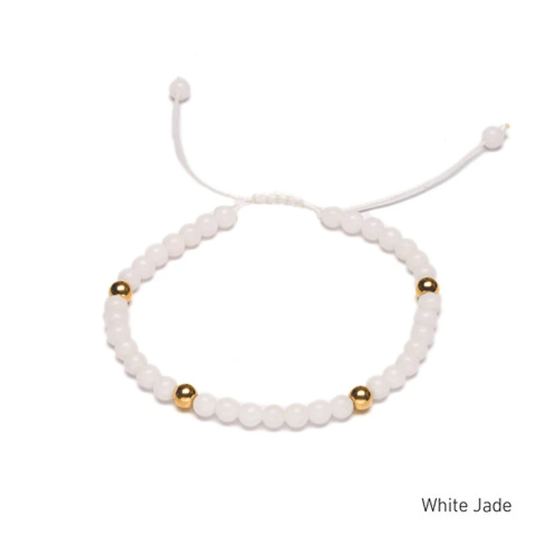 Braided Natural Crystal Bracelet (Classic Black & White)