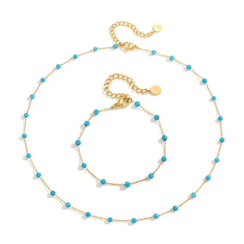 Gold Chalchite Chain Bracelet