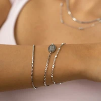 Steel Thin Box Chain Bracelet