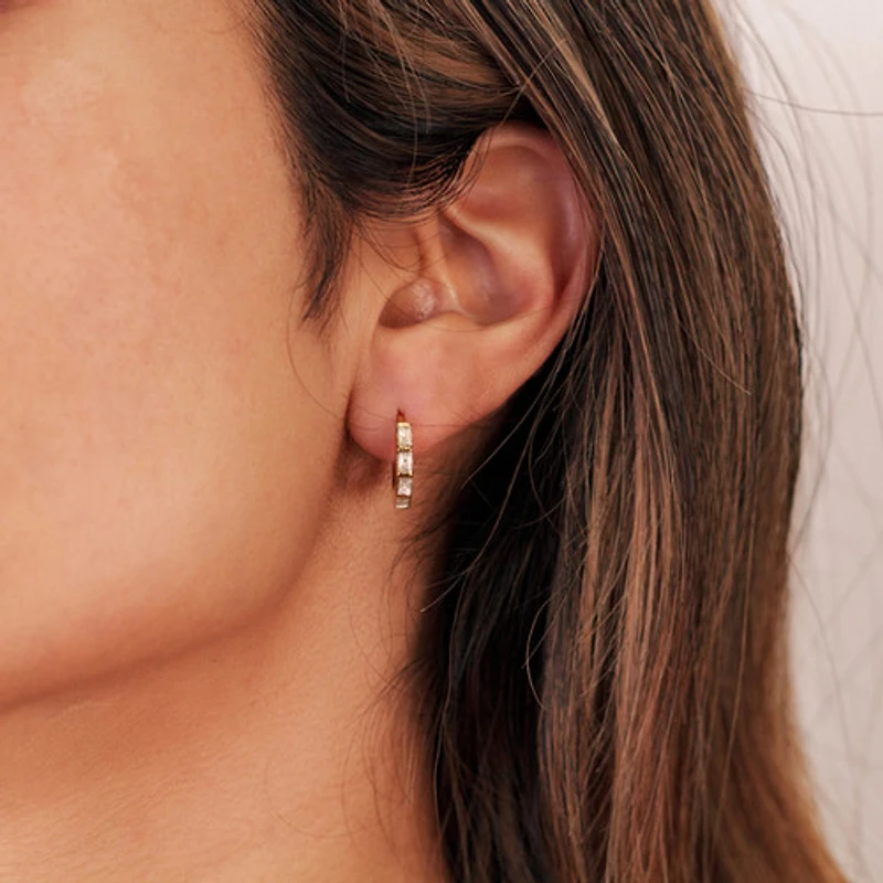 Long Crystal Mini Hoops