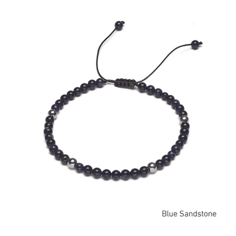 Braided Natural Crystal Bracelet (Depth of Blue)