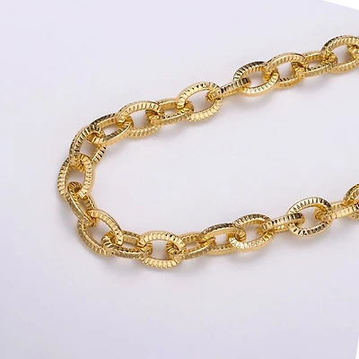 Patterned Oval Chain Bracelet