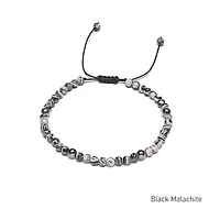 Braided Natural Crystal Bracelet (Classic Black & White)