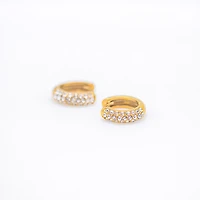 Bold Pave Mini Hoops with White Gems