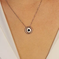 Steel Roman Clock Necklace