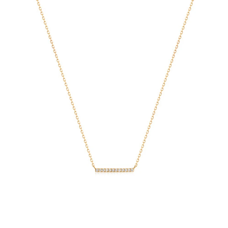 14k 12 Diamonds Bar Necklace
