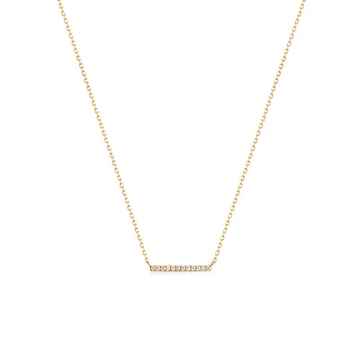 14k 12 Diamonds Bar Necklace