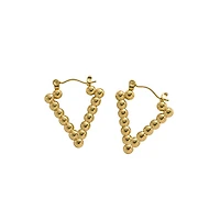 Beaded Sharp Triangle Hoops