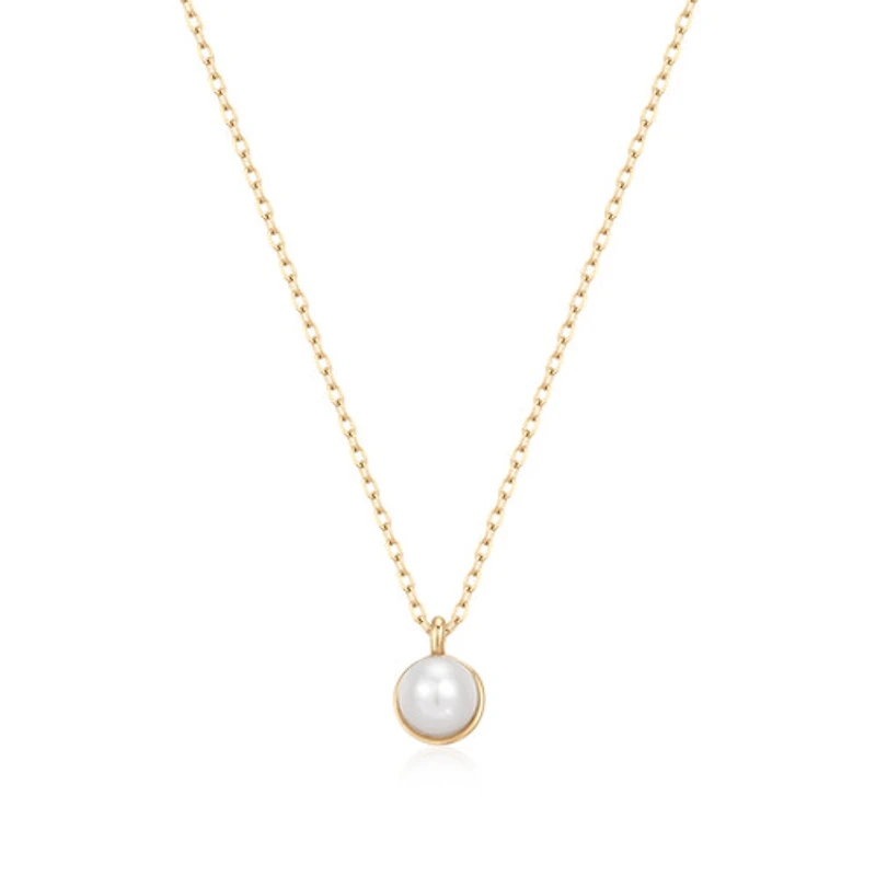 14k Solid Gold Grace Pearl Necklace