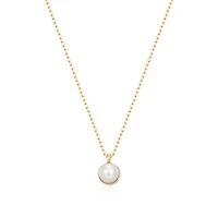 14k Solid Gold Grace Pearl Necklace