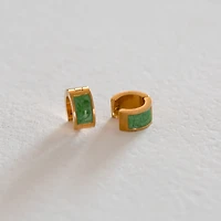 Green Enamel Hoops
