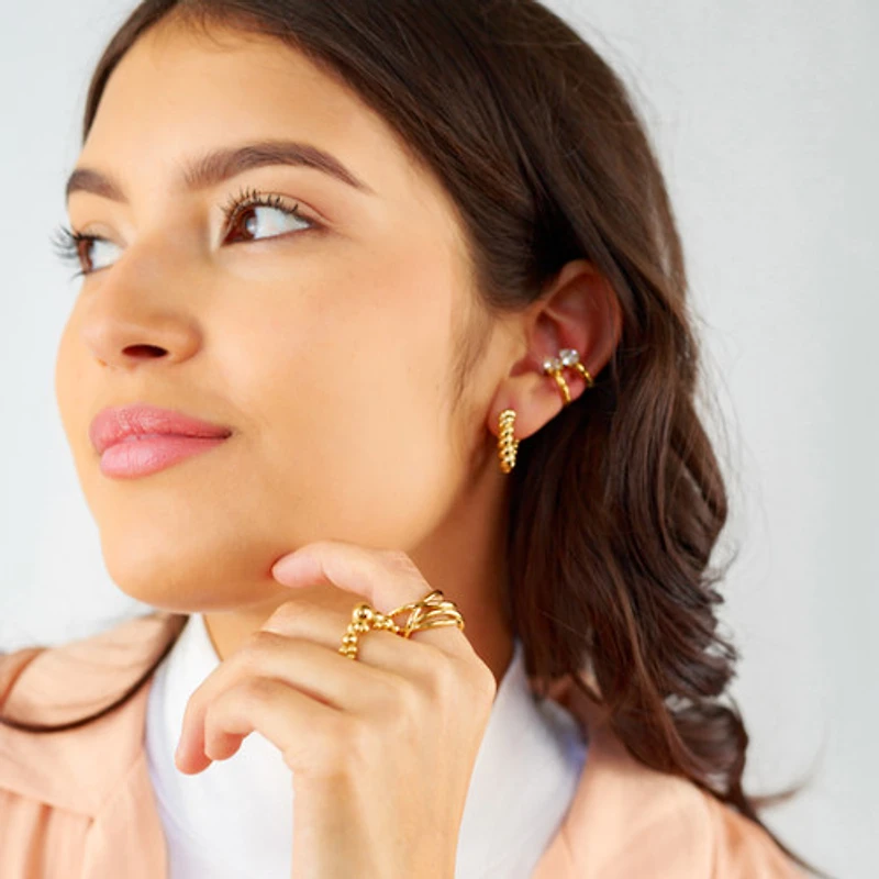 Gold Twisted Triangle Hoops