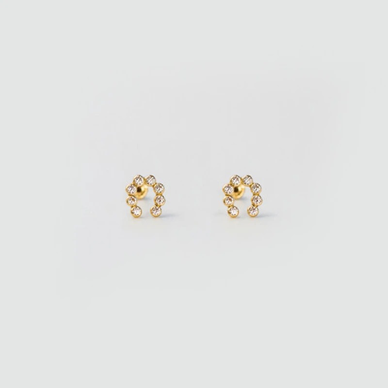 Gemmed Horseshoe Studs