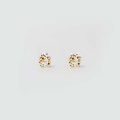 Gemmed Horseshoe Studs