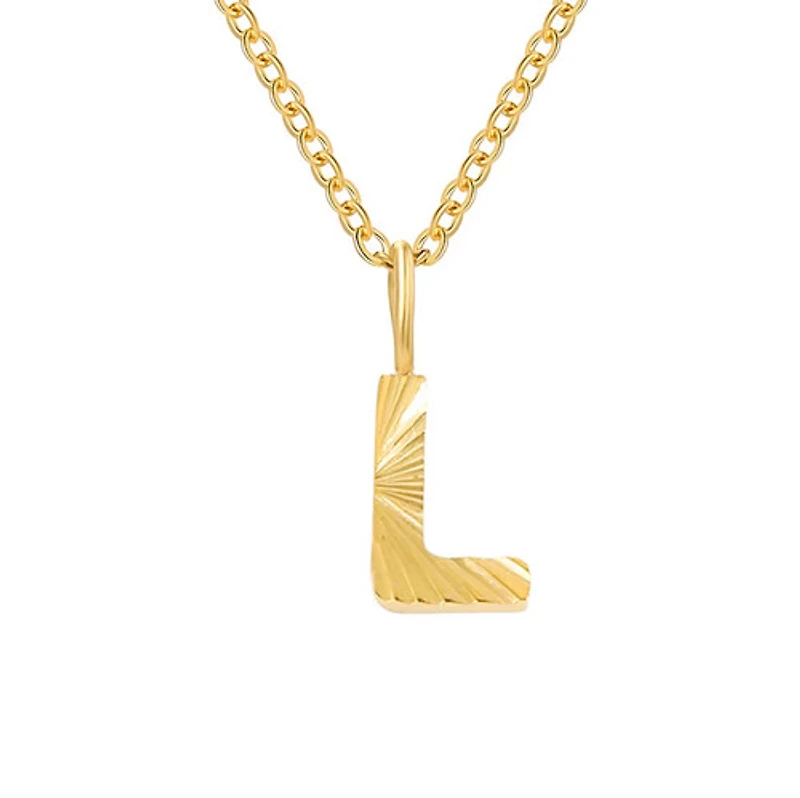 Patterned Initial Necklace (A-N)