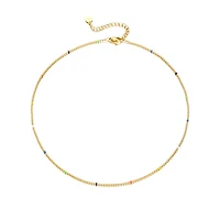 Gold Colorful Beaded Thin Necklace