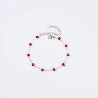 Steel Red Agate Chain Bracelet