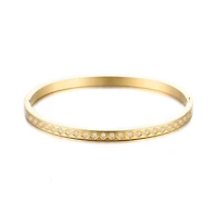 Geometric Gem Bangle Bracelet
