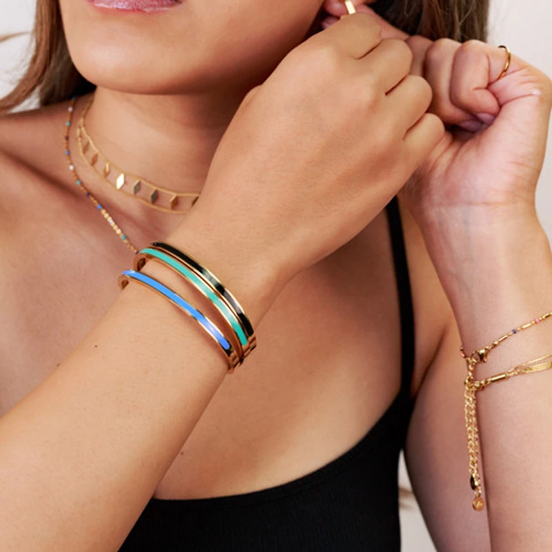 Enameled Bangle Bracelet
