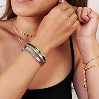 Enameled Bangle Bracelet