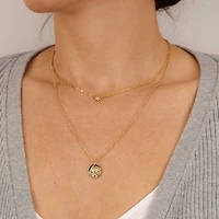 Coined Birth Flower Necklace