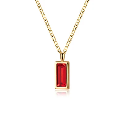 Long Red Gem Necklace