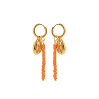 Coral Shell Hoops