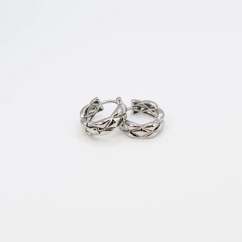 Steel Pineapple Patterned Hoops