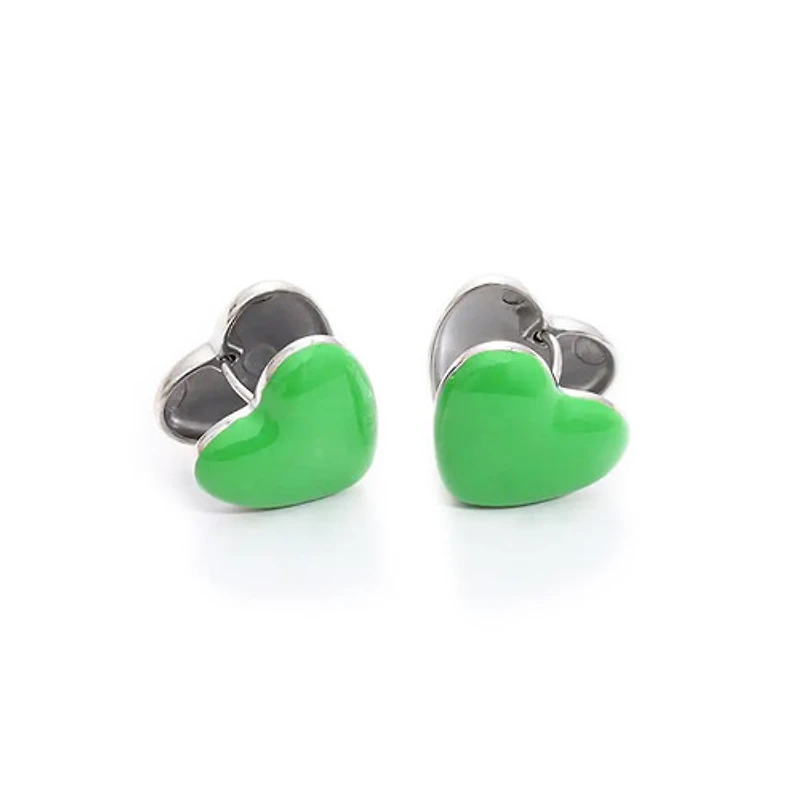Enamel Heart Hoops