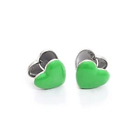 Enamel Heart Hoops