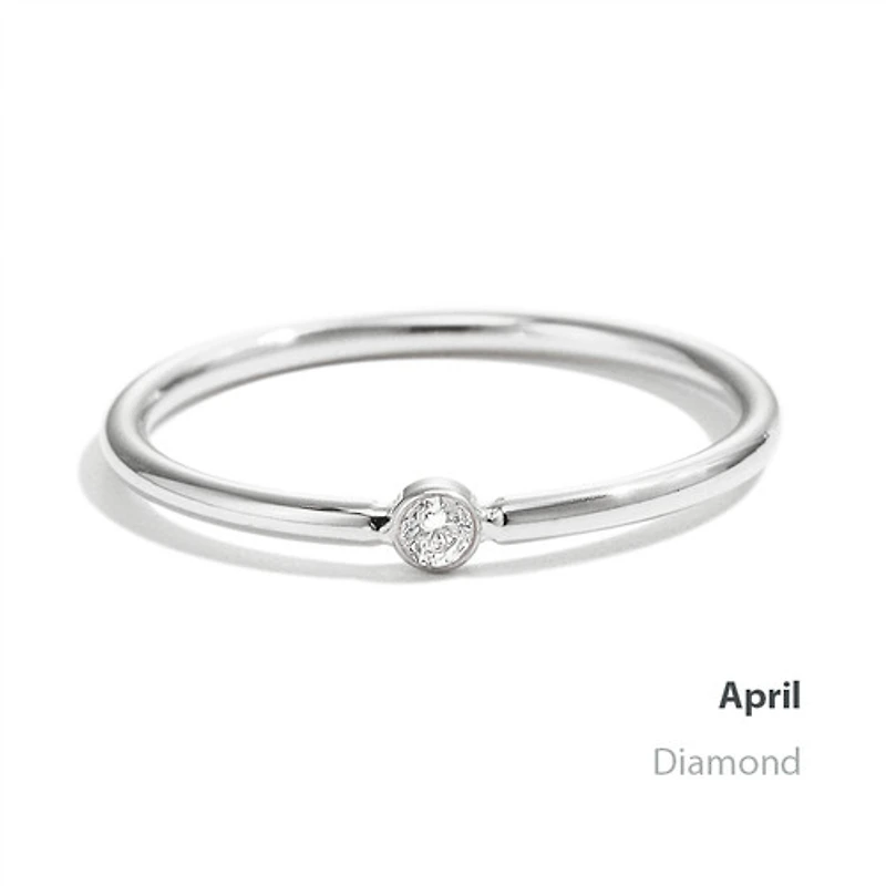 Steel Stackable Birthstone Ring
