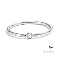 Steel Stackable Birthstone Ring