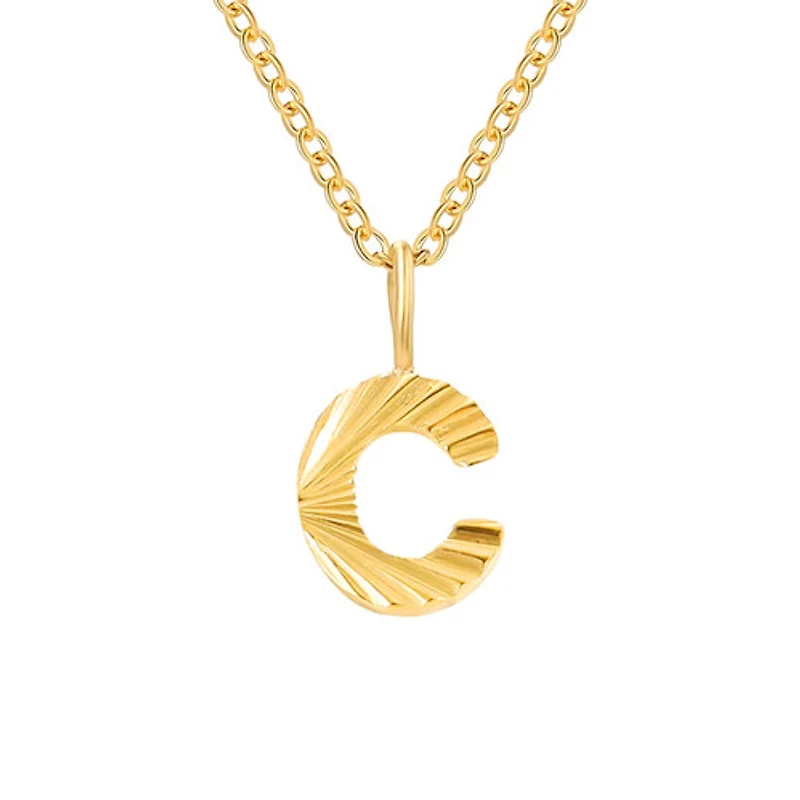 Patterned Initial Necklace (A-N)