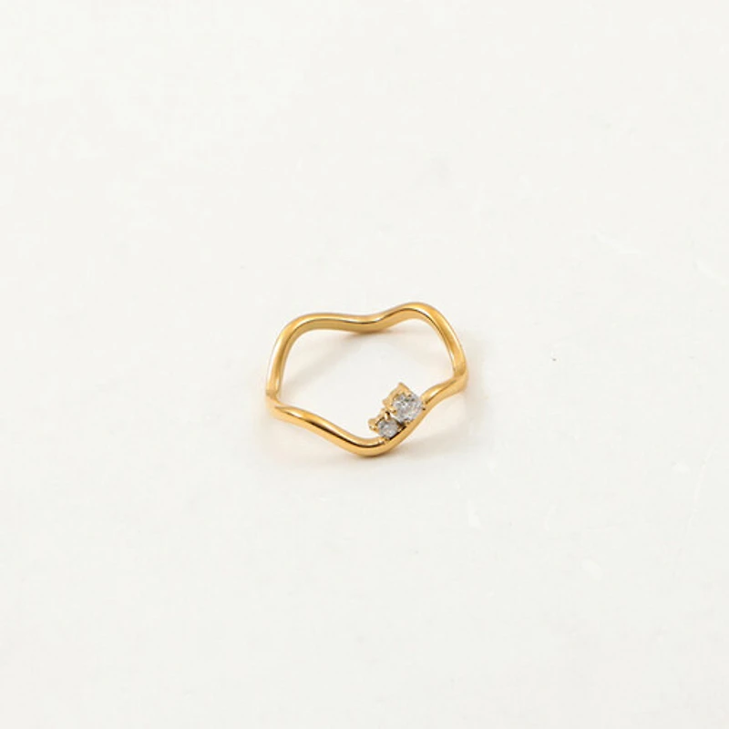 Dual Gem Wave Ring