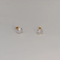 14k Medium Round Gem Studs