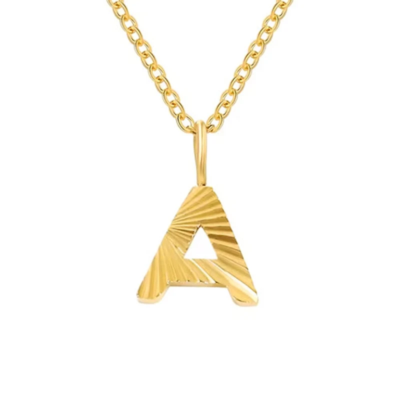 Patterned Initial Necklace (A-N)