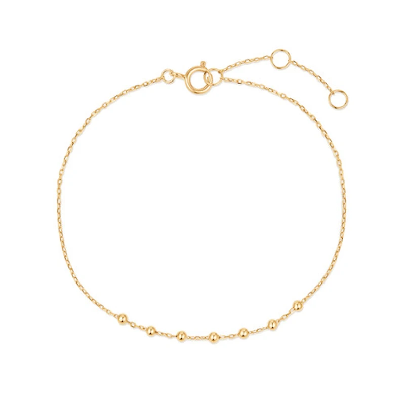 14k Solid Gold Dotted Bracelet