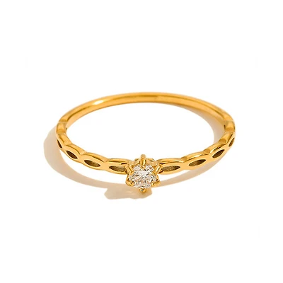 Cutout Gem Ring