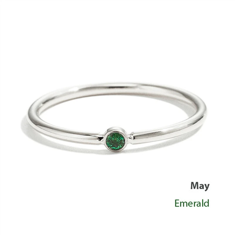 Steel Stackable Birthstone Ring